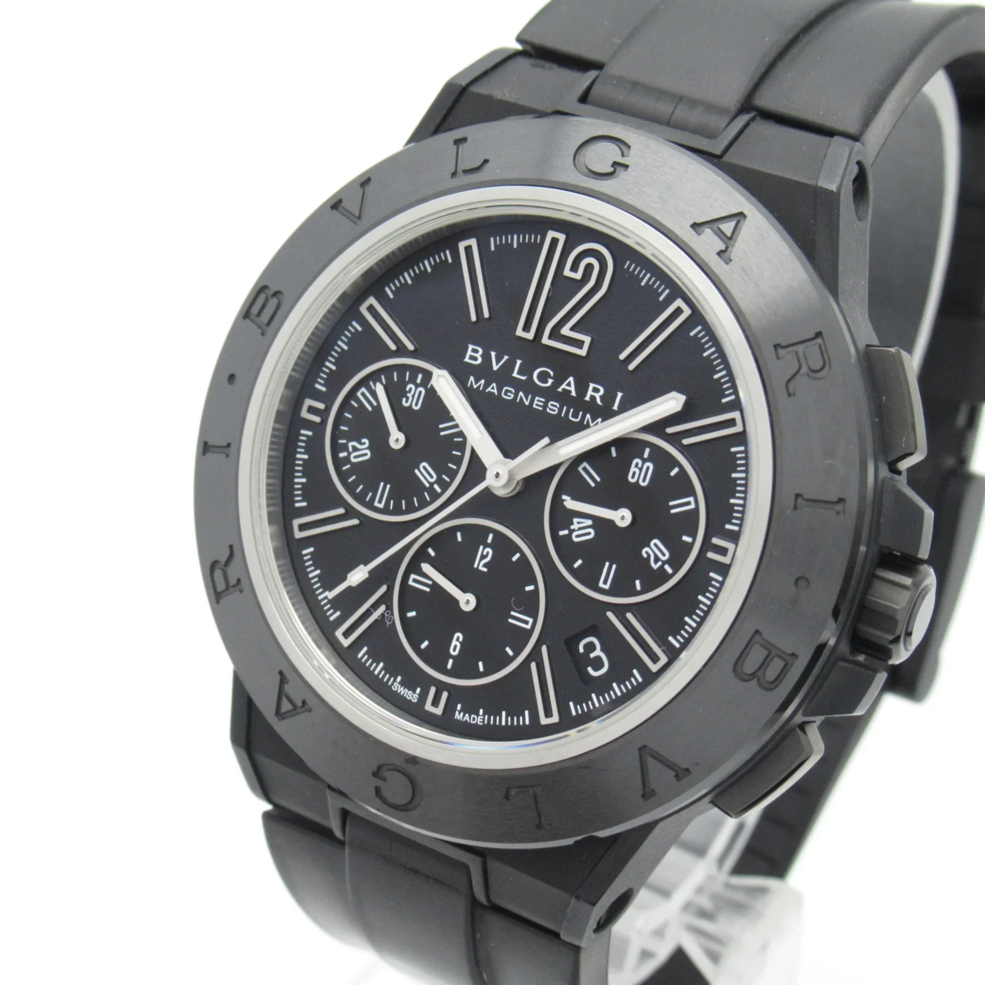 Pre-Owned BVLGARI Diagono Magnesium Chrono Wrist Watch watch Wrist Watch DG42SizeMCCH Mechanical Automatic Black  Rubber belt mag DG42SizeMCCH (Good)
