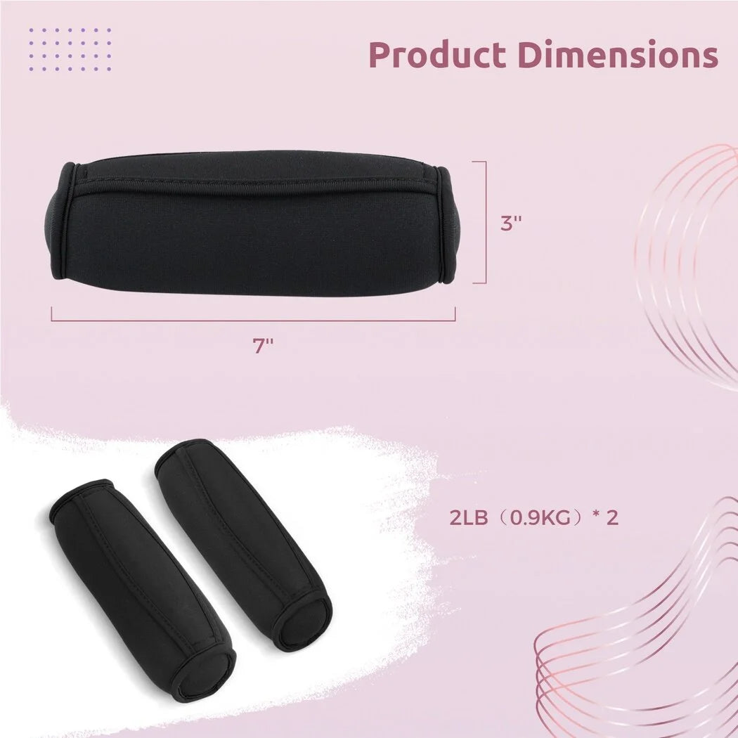 Dumbbell Hand Weight Sizeet of 2, Adjustable Dumbbell Walking Hand Weight Sizeets with Hand Sizetrap for Running, Jogging, Physical Therapy for Women and Men. 2lbs / 0.9kg