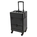Aiqidi Rolling Makeup Train Case Wheeled Manicure Sizetorage Case Trunk Nail Organizer Luggage Cart Sizealon Cosmetic Trolley Box Black