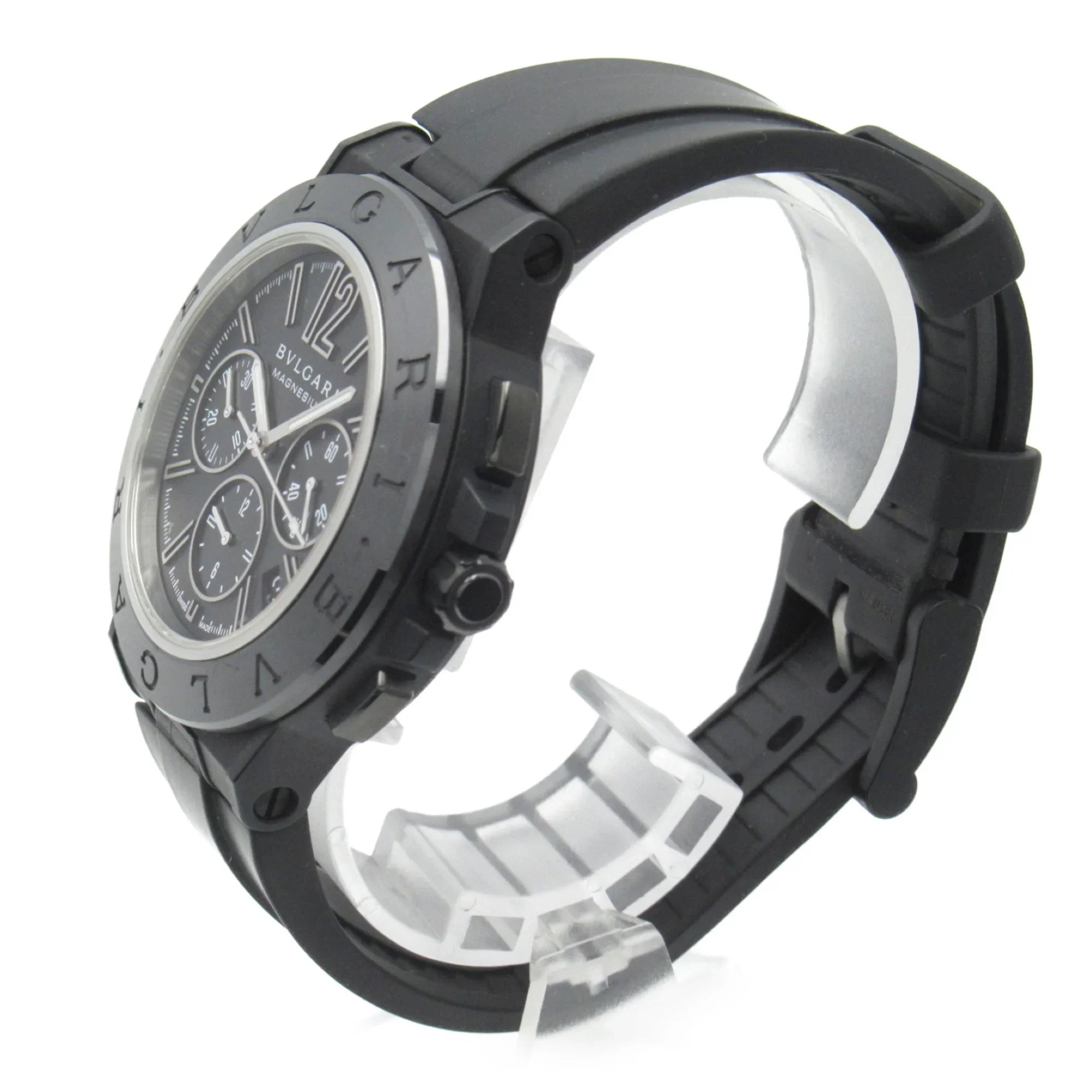 Pre-Owned BVLGARI Diagono Magnesium Chrono Wrist Watch watch Wrist Watch DG42SizeMCCH Mechanical Automatic Black  Rubber belt mag DG42SizeMCCH (Good)