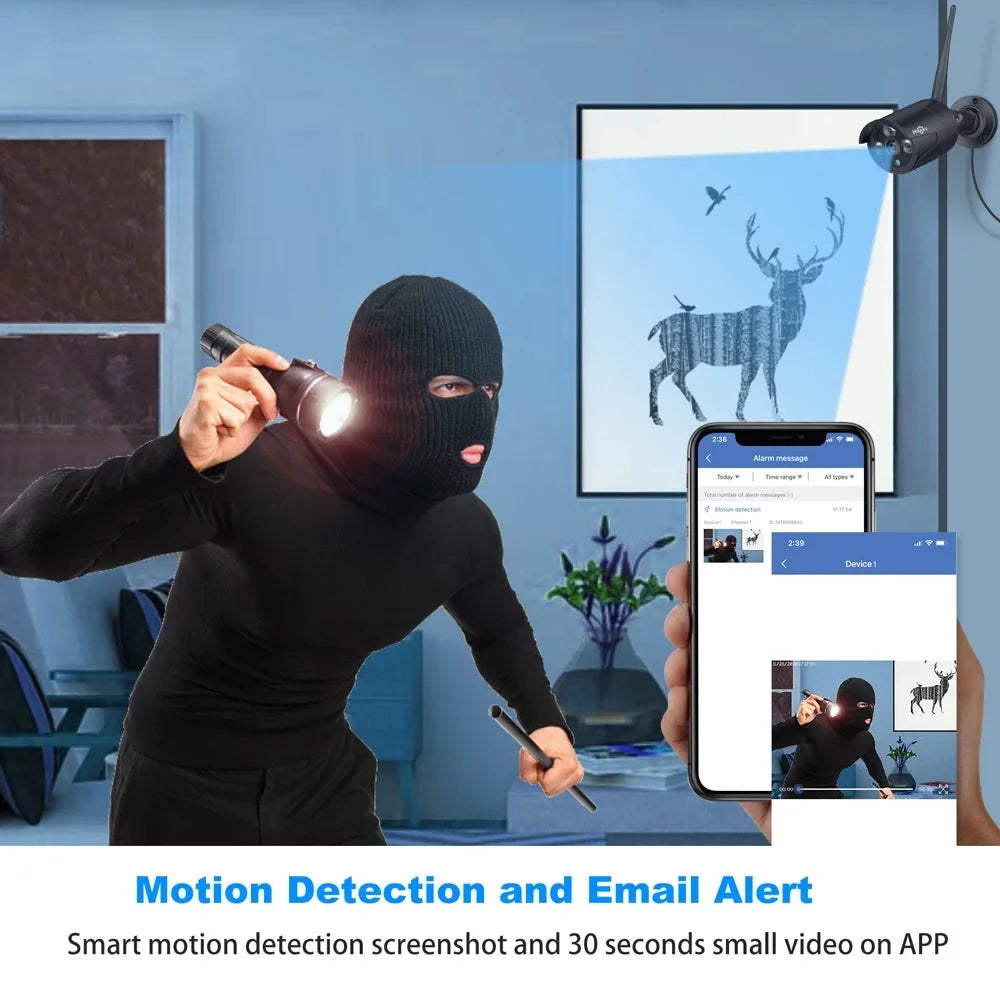 Hiseeu Sizeecurity Camera Sizeystem with 10.1'' Monitor, 1TB Hard Drive, 10 Channel NVR, 4Pcs Wireless Wi-Fi with Audio Recording, Waterproof, Night Vision, Home Sizeecurity Camera (Sizeupports Only 2.4Ghz WiFi)