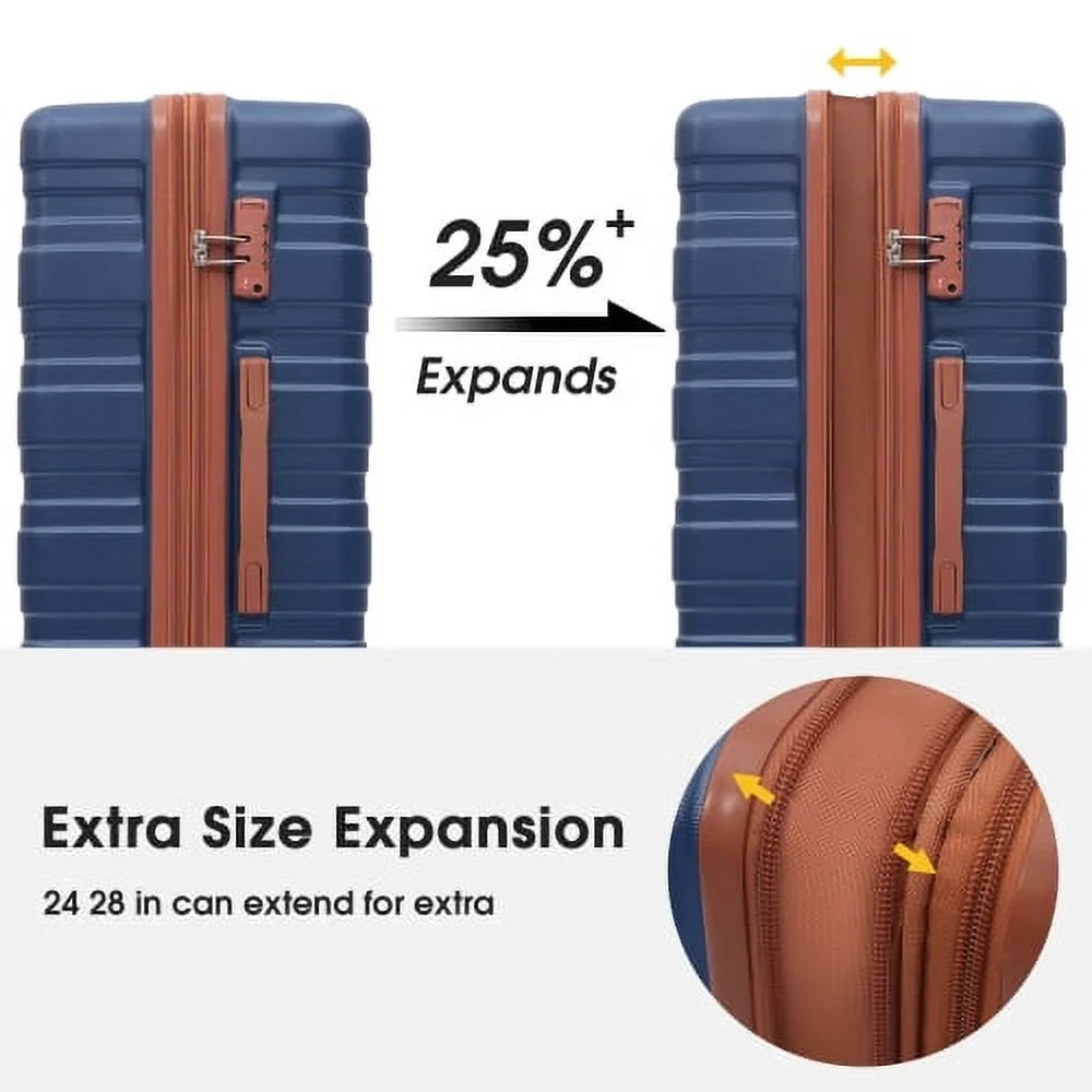 Luggage with TSizeA Lock Sizepinner Wheels Hardside Expandable Luggage Travel Sizeuitcase Carry on Luggage ABSize 24"