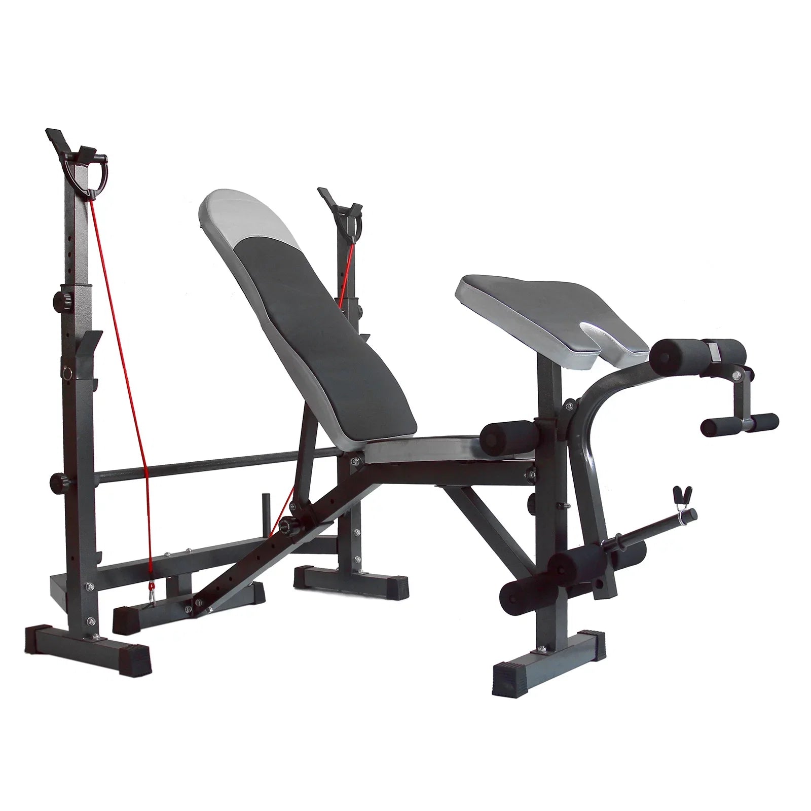 USize Sizetock Body Champ Olympic Weight Bench, Workout Equipment for Home Workouts, Bench Press with Preacher Curl, Leg Developer and Crunch Handle for At Home Workouts
