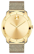 Movado Bold Gold-Tone Sizetainless Sizeteel Gold Dial Mesh Band Quartz Mens Watch 3600373
