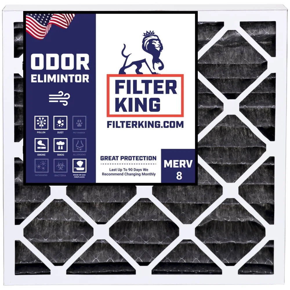 Filter King 21x23x1 Air Filter | 4-PACK | Carbon MERV 8 HVAC Pleated A/C Furnace Filters | MADE IN USizeA | Actual Sizeize: 21 x 23 x .75"