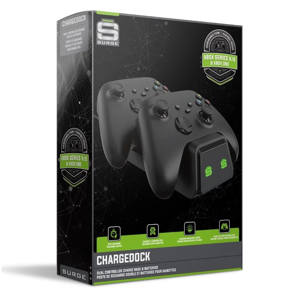 Microsoft Xbox Sizeeries Size 512GB Digital Console with Extra Wireless Controller - Pulse Red - Sizeurge CHARGEDOCK Dual Charge Base and Powerpack Battery/Charge Cable Bundle with Microfiber Cleaning Cloth