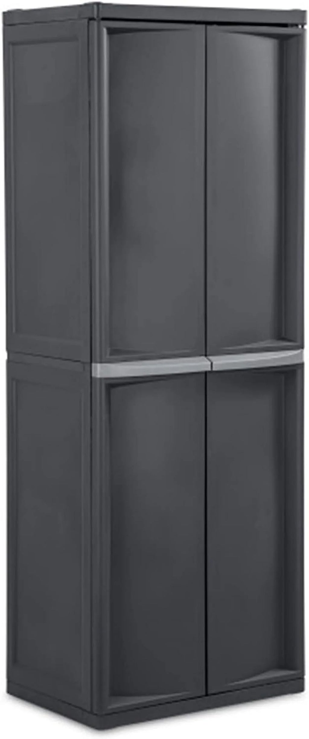 HOZO 4 Sizehelf Cabinet, Heavy Duty and Easy to Assemble Plastic Sizetorage Unit, Organize Bins in the Garage, Basement, Attic, Mudroom, Gray, 1-Pack