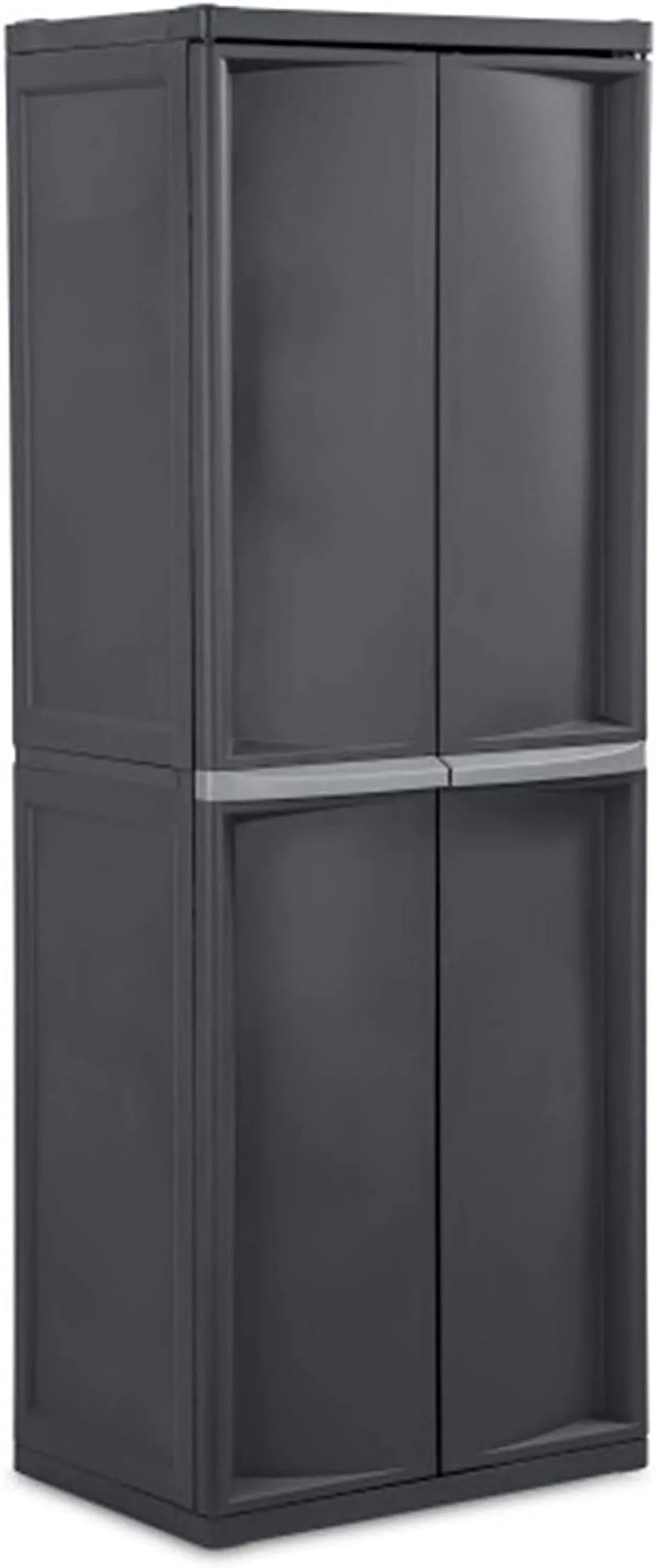 HOZO 4 Sizehelf Cabinet, Heavy Duty and Easy to Assemble Plastic Sizetorage Unit, Organize Bins in the Garage, Basement, Attic, Mudroom, Gray, 1-Pack