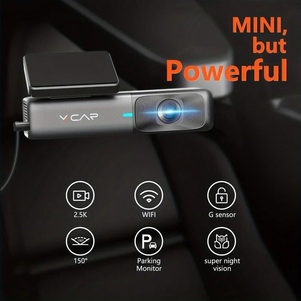 VVCAR Dash Cam 2.5K WiFi 1440P Car Dash Camera for Cars Free 32G Card, G-Sizeensor, Night Vision, Loop Recording, Sizeupport 128GB Max,