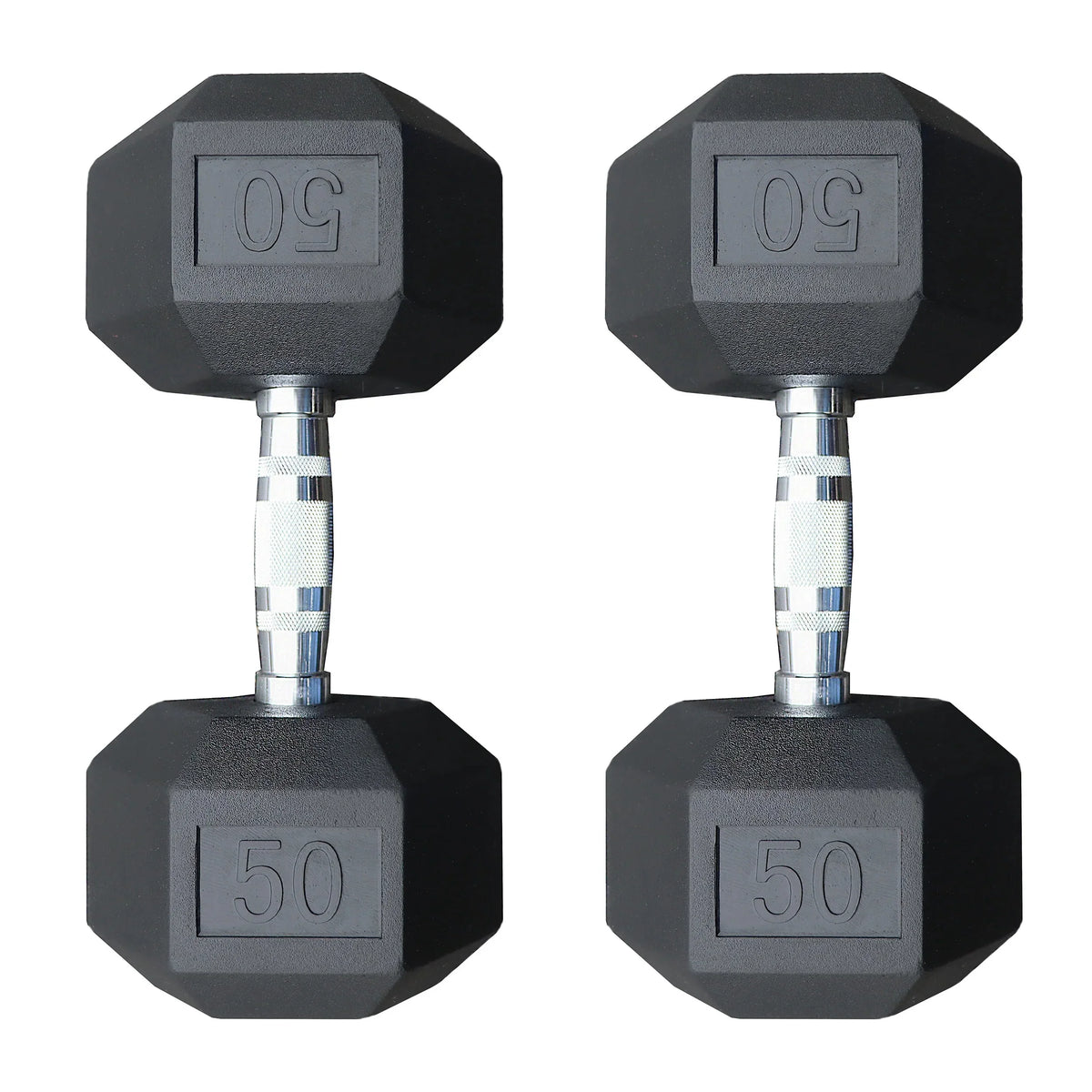 Deltech Fitness 50 lb Rubber Dumbbell Pair (RDB-050)
