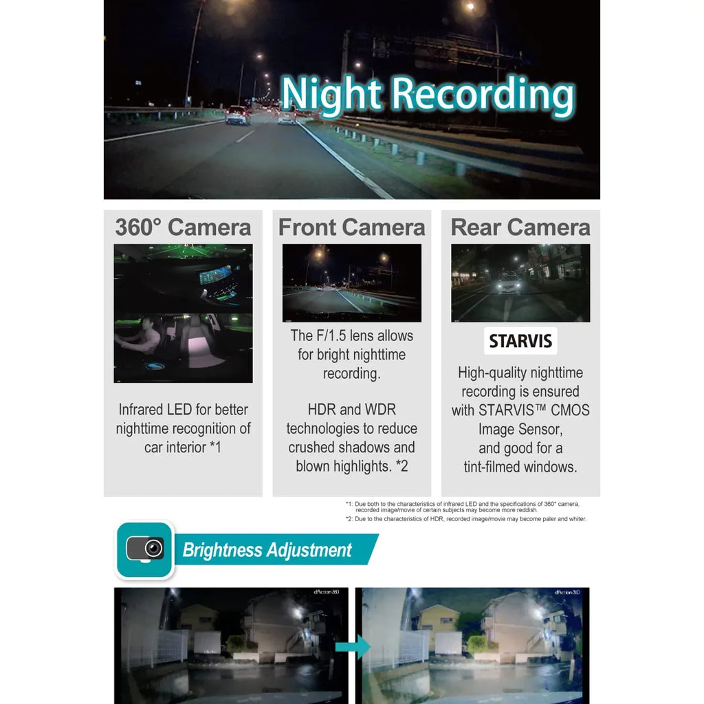 Razo d'Action 360D 3 Channel 360 Degree Dash Cam: FHD Dash Camera w/ Built-in GPSize