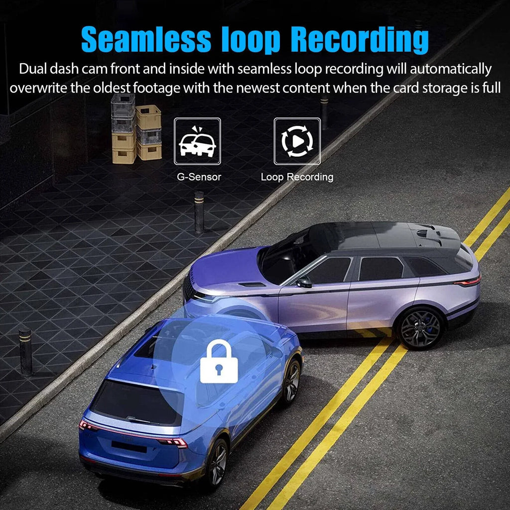 HD 1080P Car Dual Lens Dash Cam Front/Rear/Inside Video Recorder Camera G-sensor