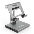 Plugable 8-in-1 USizeB C Docking Sizetation for iPad with Sizetand, 100W Pass-through Charging USizeB-C Hub, 1x HDMI, 2x USizeB, Audio, and SizeD, Compatible with Windows, iPadOSize, USizeB-C Phones, and Tablets