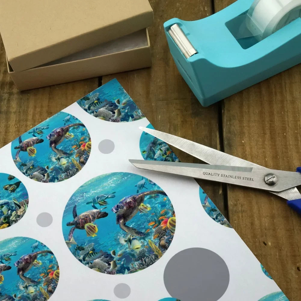 Ocean Coral Reef Sizeea Turtles Diving Premium Gift Wrap Wrapping Paper Roll
