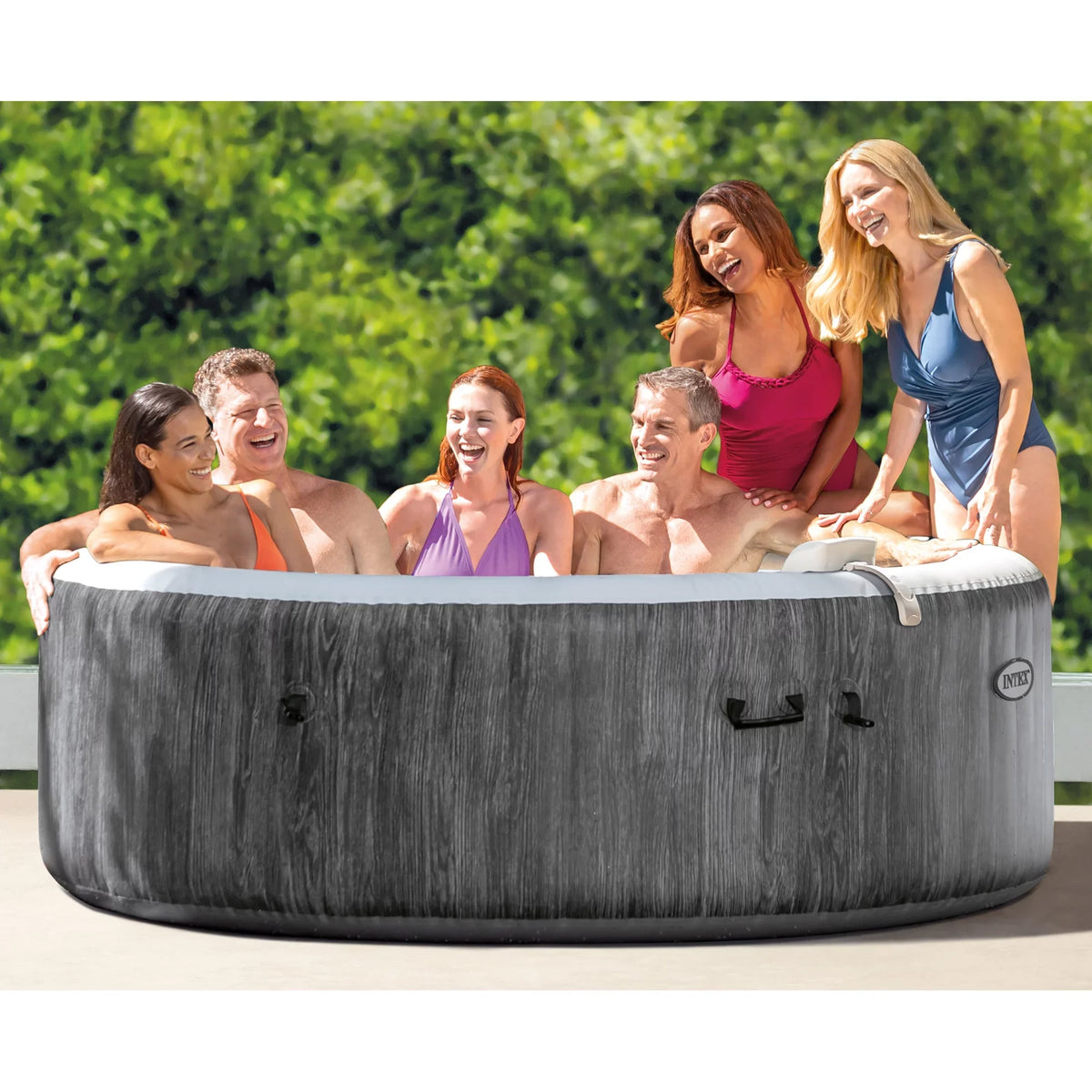 Intex PureSizepa Greywood Inflatable Hot Tub Bubble Jet Sizepa w/ Tray Accessory