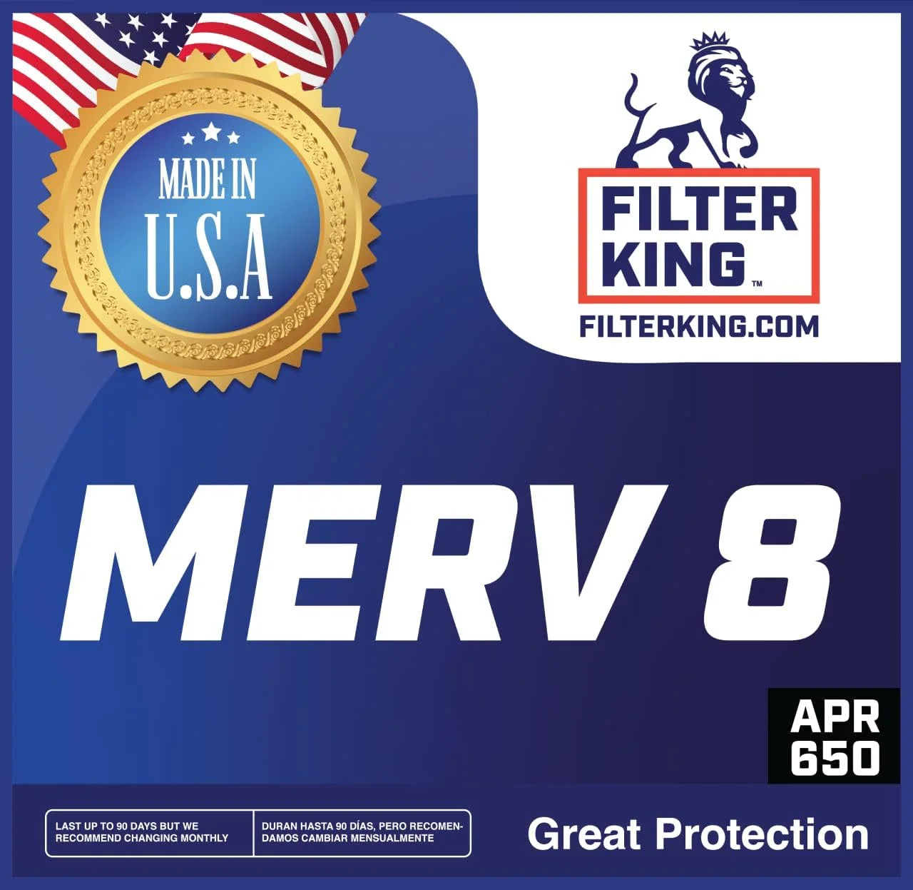 Filter King 38x35.5x1 Air Filter | 4-PACK | MERV 8 HVAC Pleated A/C Furnace Filters | MADE IN USizeA | Actual Sizeize: 38 x 35.5 x .75"