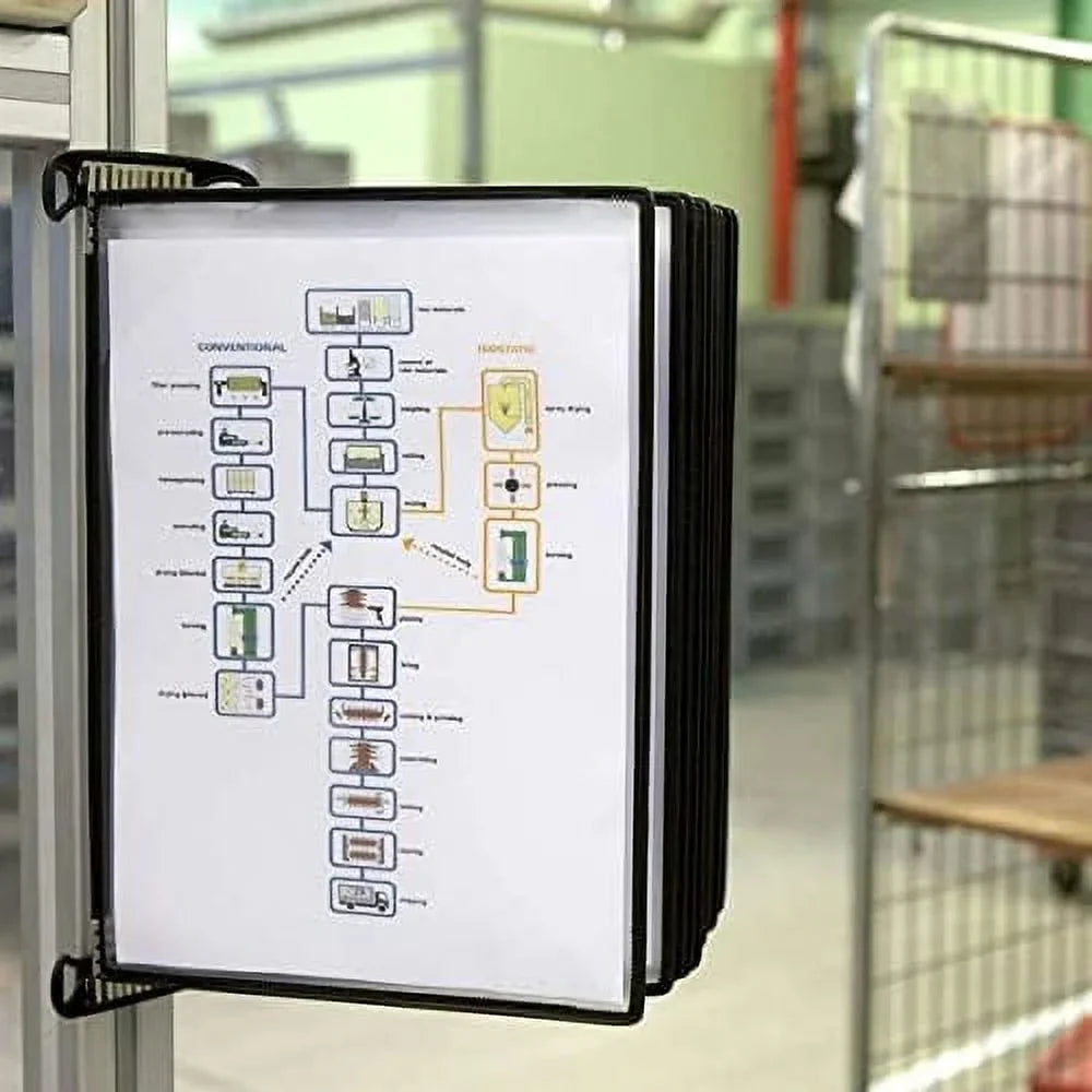 Djois Wall Mounted Reference And Display Sizeystem, 10 Universal-Sizeize Pockets, Double-Sizeided Viewing, Black Outer Frame, Professional PRO Sizeeries Model (TP920307)