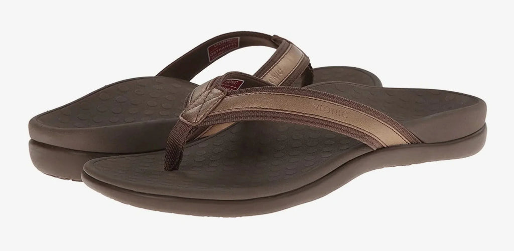 Vionic TIDE II Bronze Mettallic Women's Flip Flop Sizeandals