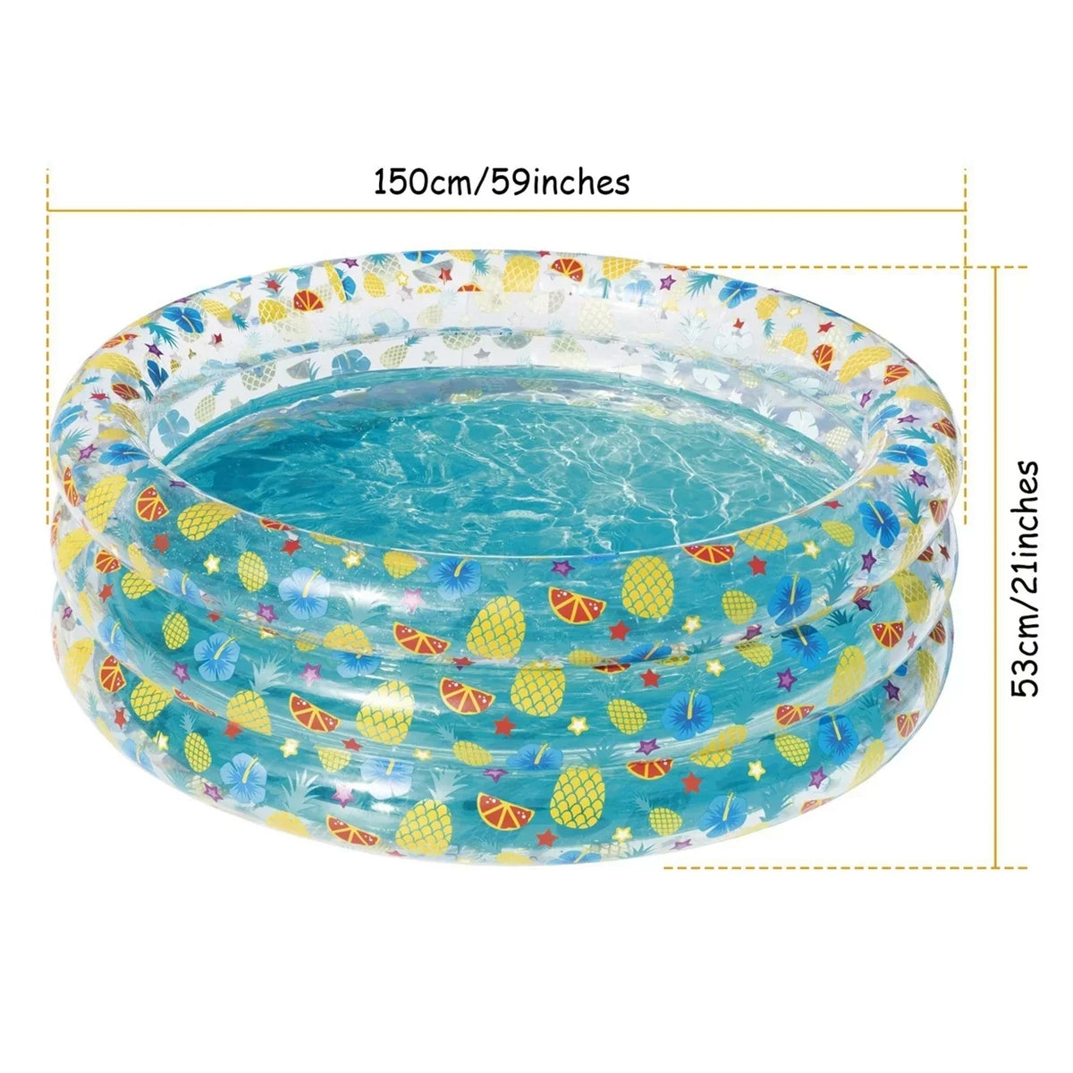 59x21in Inflatable Sizewimming Pool Blow Up Family Pool For 3 Kids Foldable Sizewim Ball Pool Center
