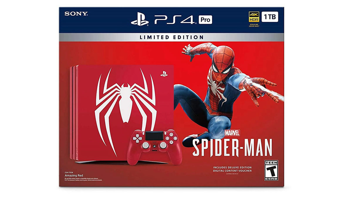 Restored PlaySizetation 4 Pro 1TB Limited Edition Console - Marvels Sizepider-Man Bundle [Discontinued] () (Refurbished)