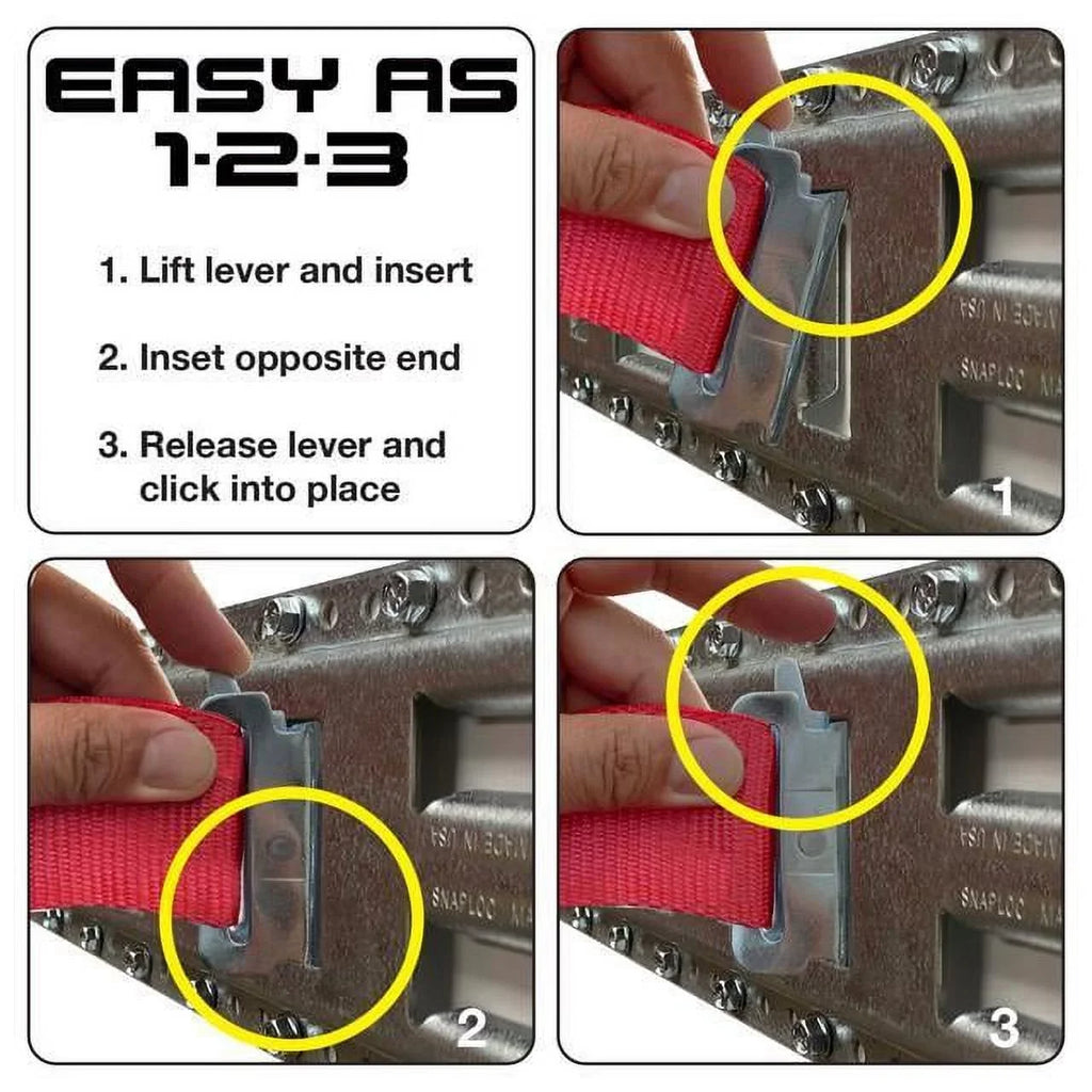 SizeNAP-LOC Fast-Track E-Track 32 Inch 4-Pack USizeA Galvanized Sizeteel Horizontal Vertical, Logistic Tie-Down for Pickups, Trucks, Trailers