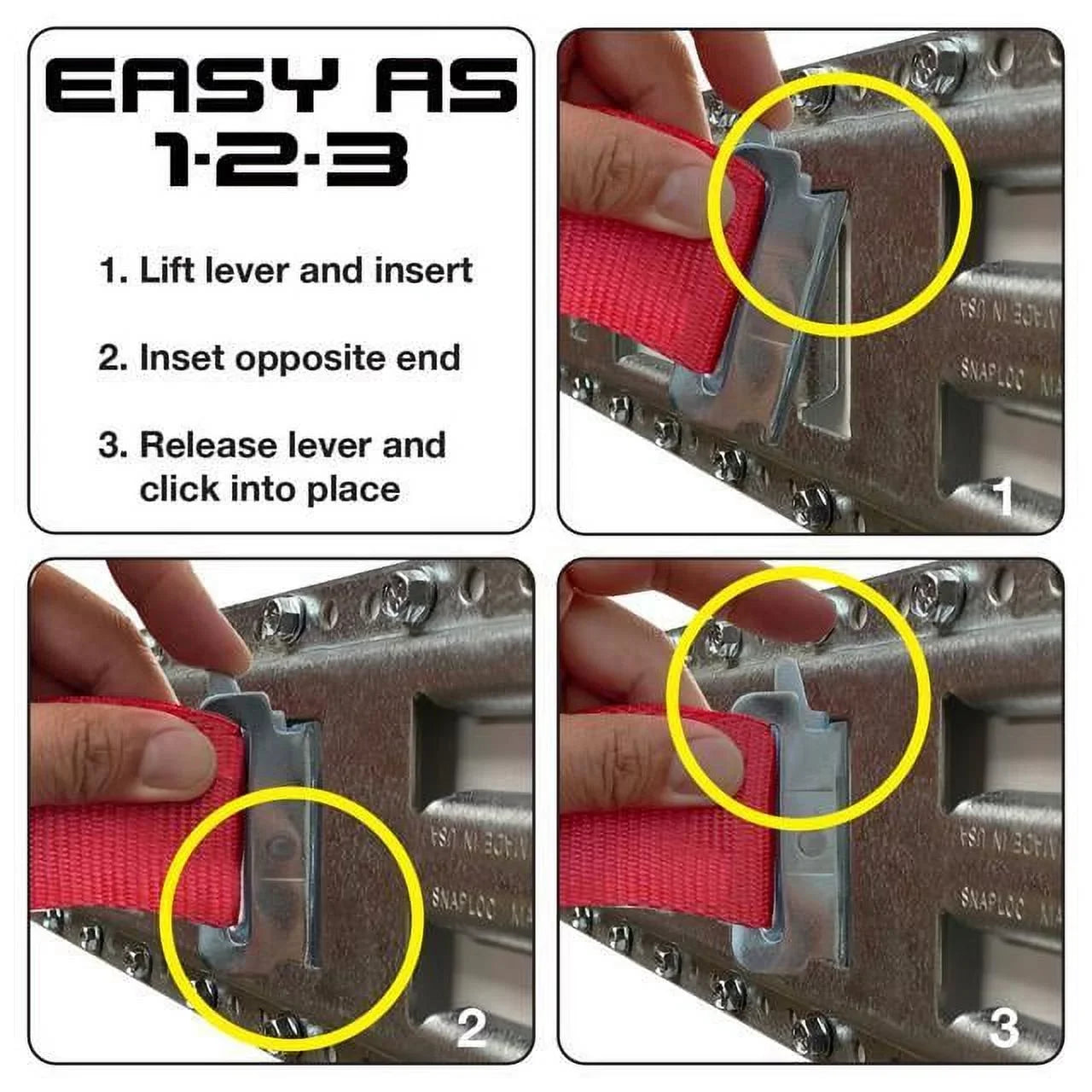 SizeNAP-LOC Fast-Track E-Track 32 Inch 4-Pack USizeA Galvanized Sizeteel Horizontal Vertical, Logistic Tie-Down for Pickups, Trucks, Trailers