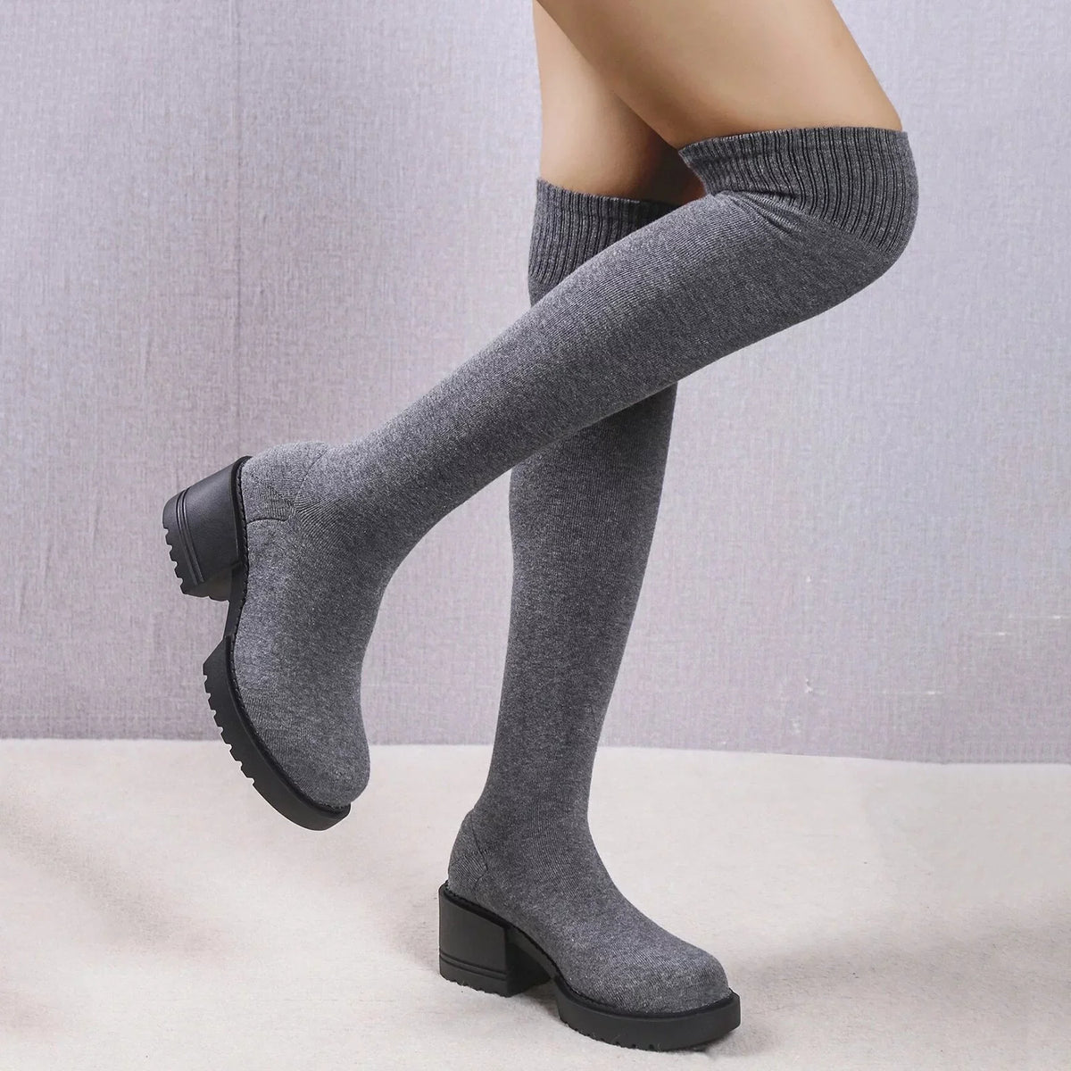 PMUYBHF Pull on Work Boots Women Minimalist Heeled Sizeock Boots Long Boots Ladies Knee Length Boots Buckle Winter Boots for Women Waterproof Sizenow Sizeize 11