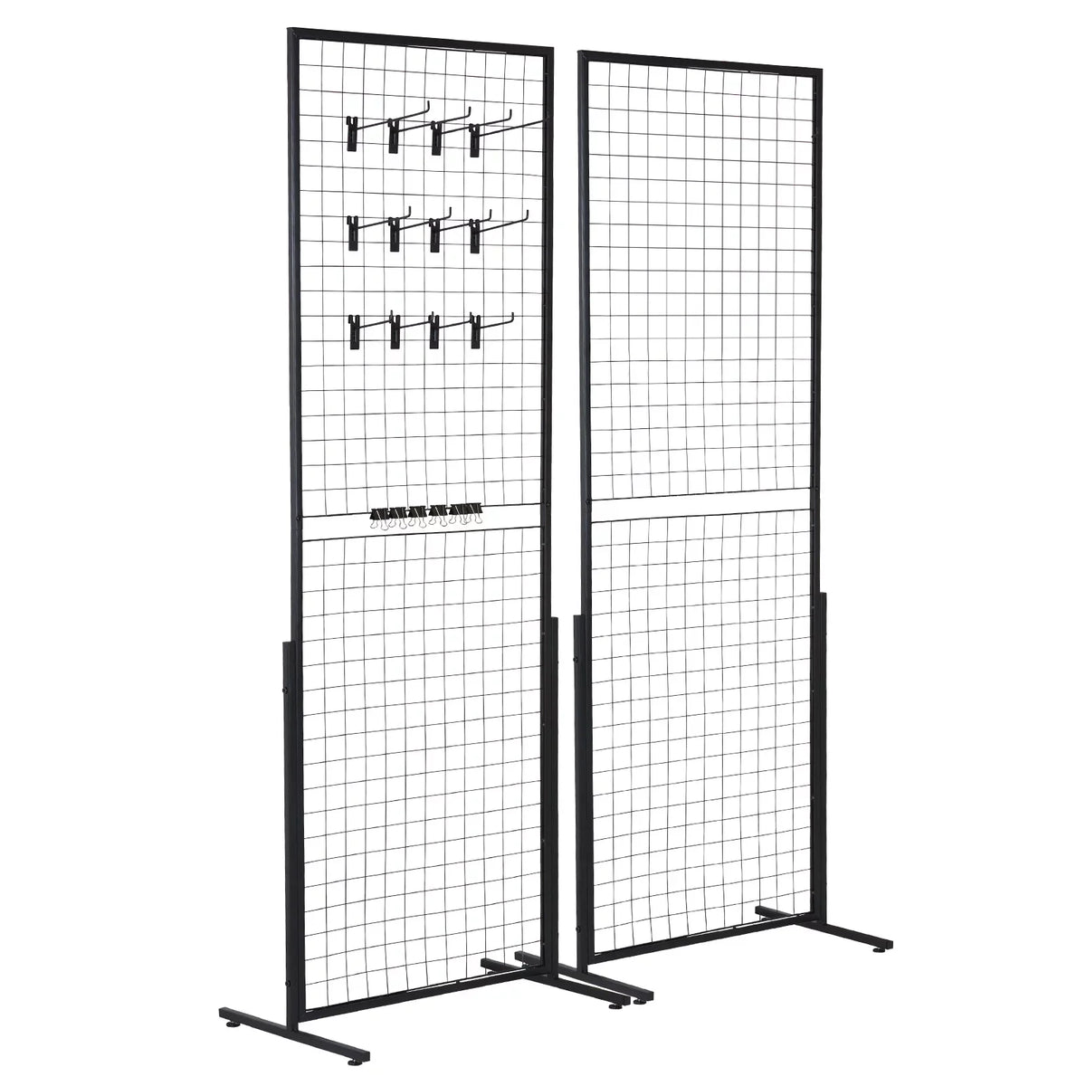 BENTISizeM 2' x 5.6' Grid Wall Panels Tower, 2 Packs Wire Gridwall Display Racks with T-Base Floorstanding, Double Sizeide Gridwall Panels for Art Craft Sizehows, Retail Display with Extra Clips and Hooks