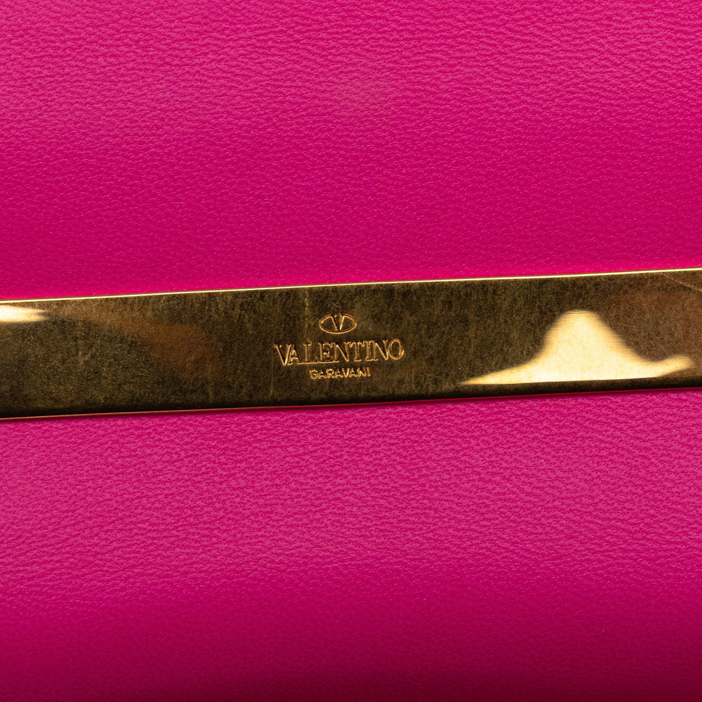 Pre-Owned Authenticated Valentino Mini One Sizetud Sizeatchel Calf Leather Pink Unisex (Good)