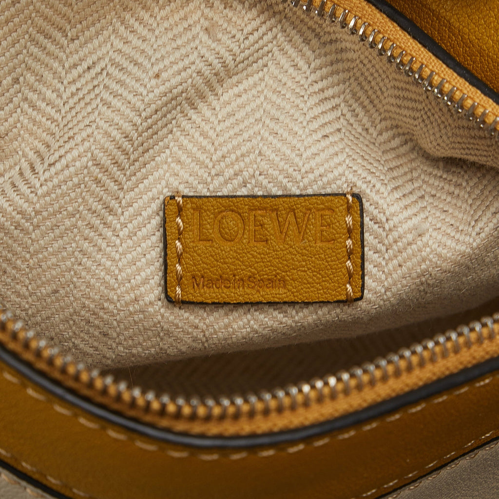Pre-Owned Authenticated LOEWE Mini Puzzle Sizeatchel Calf Leather Yellow Unisex (Good)