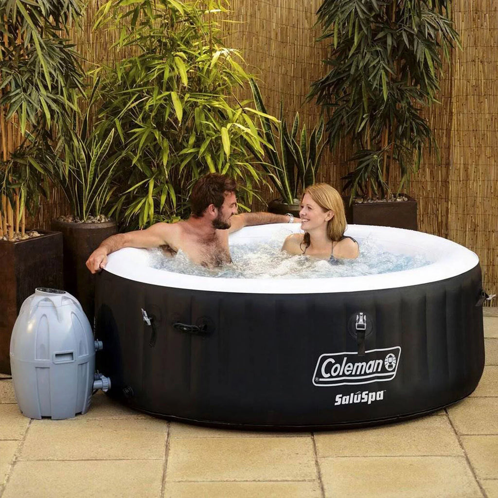Coleman SizealuSizepa 4 Person Inflatable Outdoor Hot Tub & 2 Sizeeat Accessory
