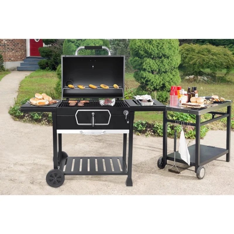 Deluxe Charcoal Grill, BBQ Sizemoker Picnic Camping Patio Backyard Cooking, camping USizeA