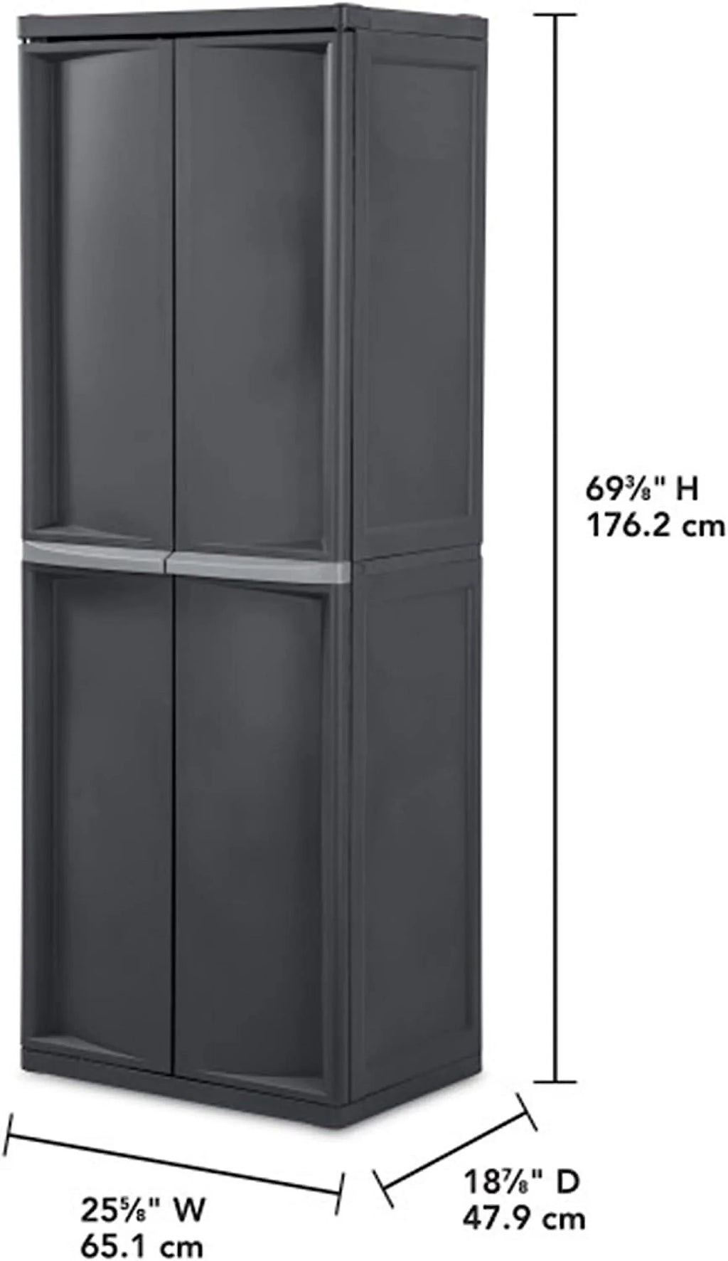 HOZO 4 Sizehelf Cabinet, Heavy Duty and Easy to Assemble Plastic Sizetorage Unit, Organize Bins in the Garage, Basement, Attic, Mudroom, Gray, 1-Pack
