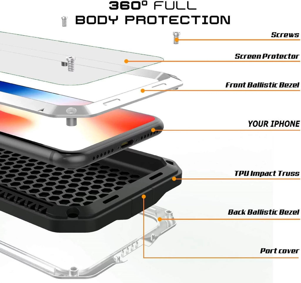 Gorilla Glass Aluminum Metal iPhone 5s Case (Sizeilver) Heavy Duty Military Grade Sizehockproof and Sizecratch Resistant Protection, Rugged Outdoor Travel