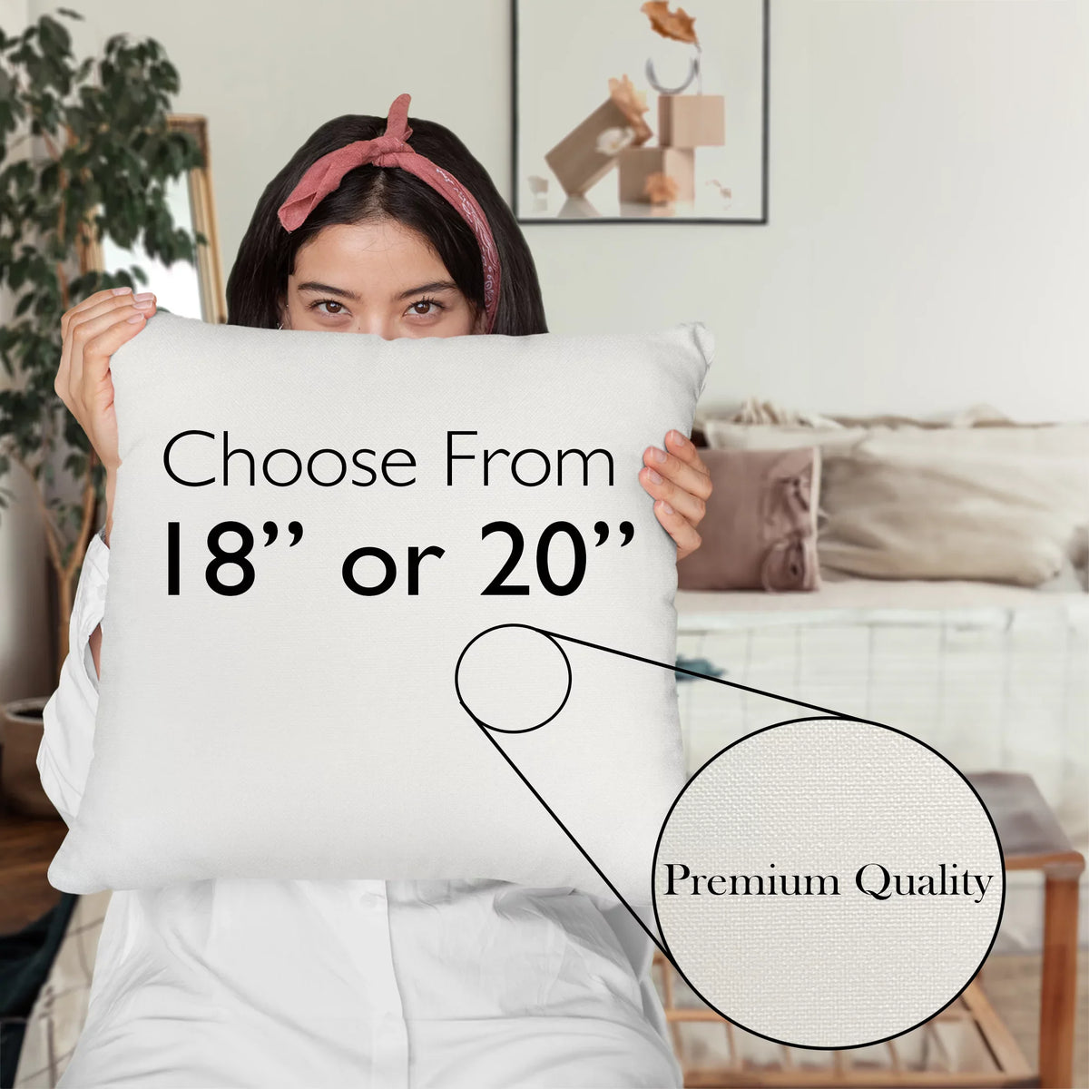 Makeup Artist in Training w/ Fan Brush & Red Lipstick Design - Beauty Themed Merch for Makeup Artist or Cosmetologist, Gift for Makeup Lovers, Pillow Cover, Ivory 18X18 IN