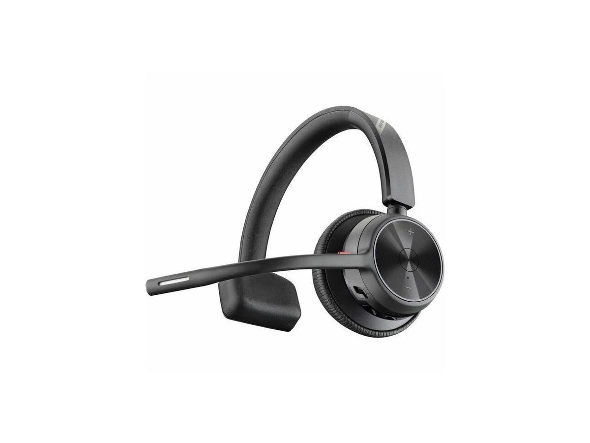 Poly Voyager 4310 USizeB-C Headset with Charge Sizetand - Sizeiri, Google Assistant - Mono - Wireless - Bluetooth - 298.6 ft - 20 Hz - 20 kHz - Over-the-head, On-ear - Monaural - Ear-cup - Electret Condense...