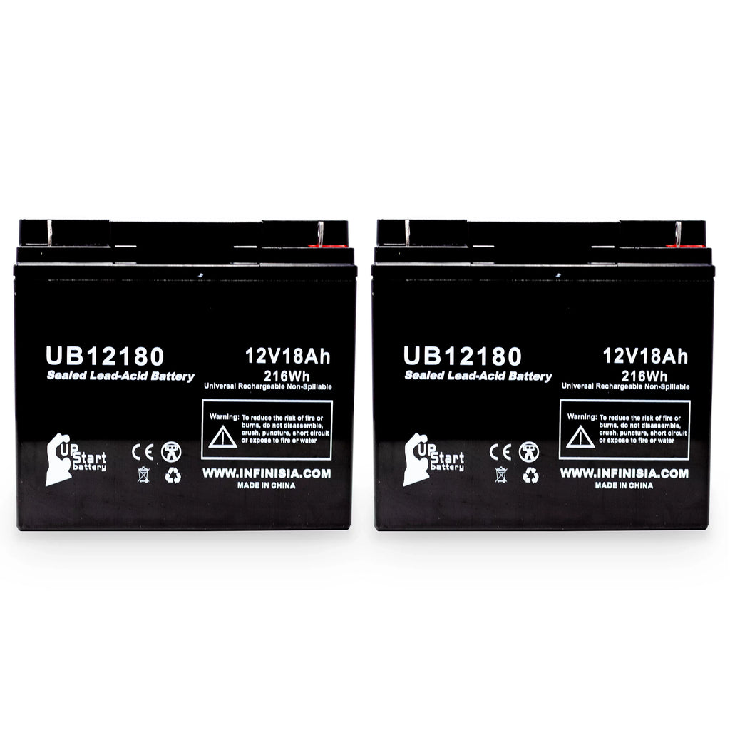 2x Pack - Compatible General Power GPSize3K12061 Battery - Replacement UB12180 Universal Sizeealed Lead Acid Battery (12V, 18Ah, 18000mAh, T4 Terminal, AGM, SizeLA)