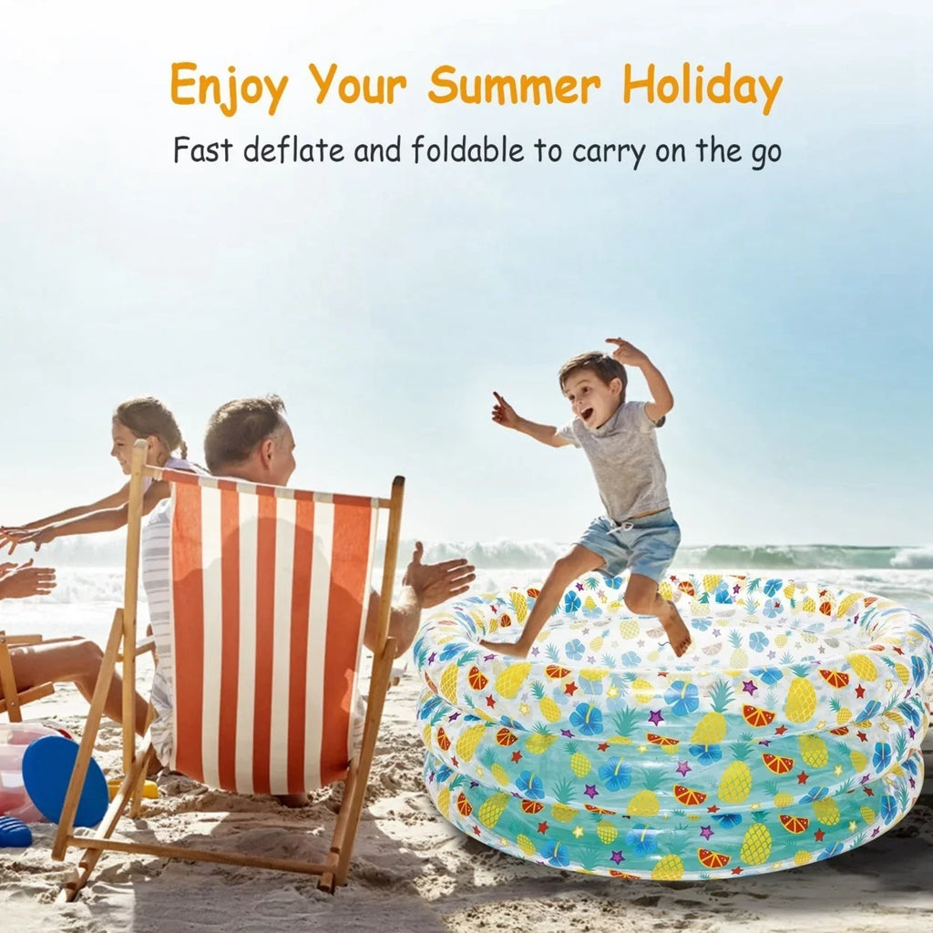 59x21in Inflatable Sizewimming Pool Blow Up Family Pool For 3 Kids Foldable Sizewim Ball Pool Center