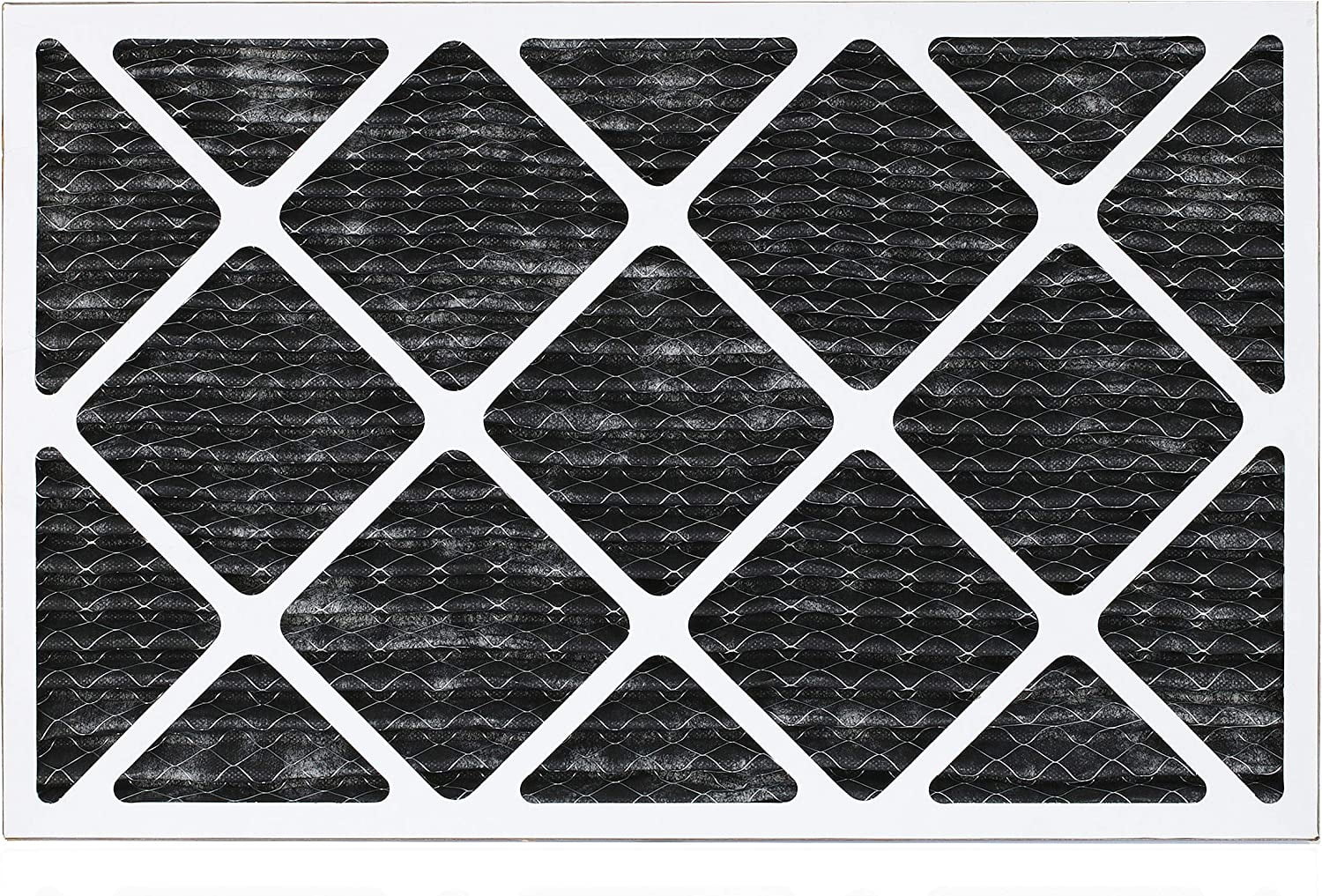 Filterbuy 14x25x1 MERV 8 Odor Eliminator Pleated HVAC AC Furnace Air Filters with Activated Carbon (1-Pack)