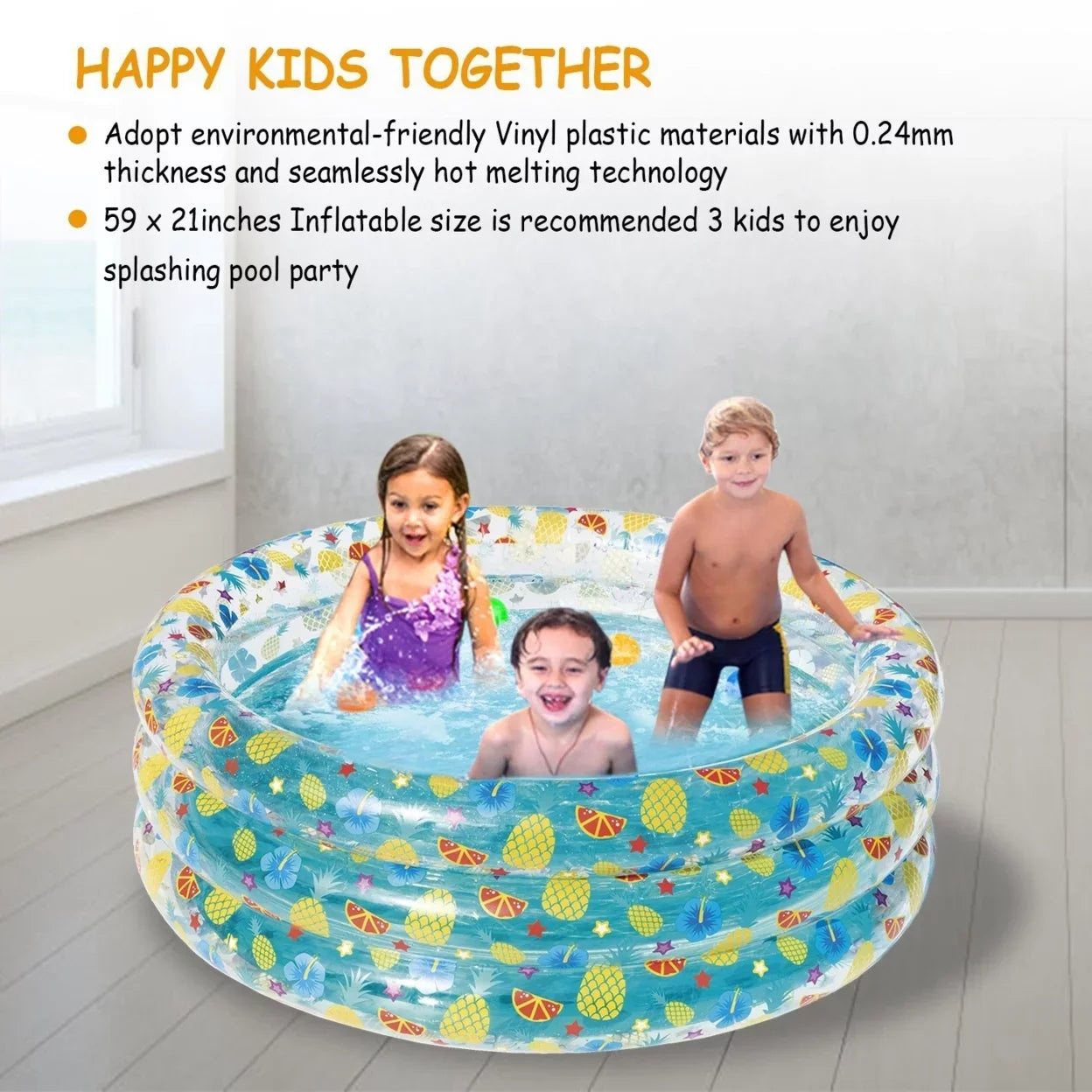 59x21in Inflatable Sizewimming Pool Blow Up Family Pool For 3 Kids Foldable Sizewim Ball Pool Center