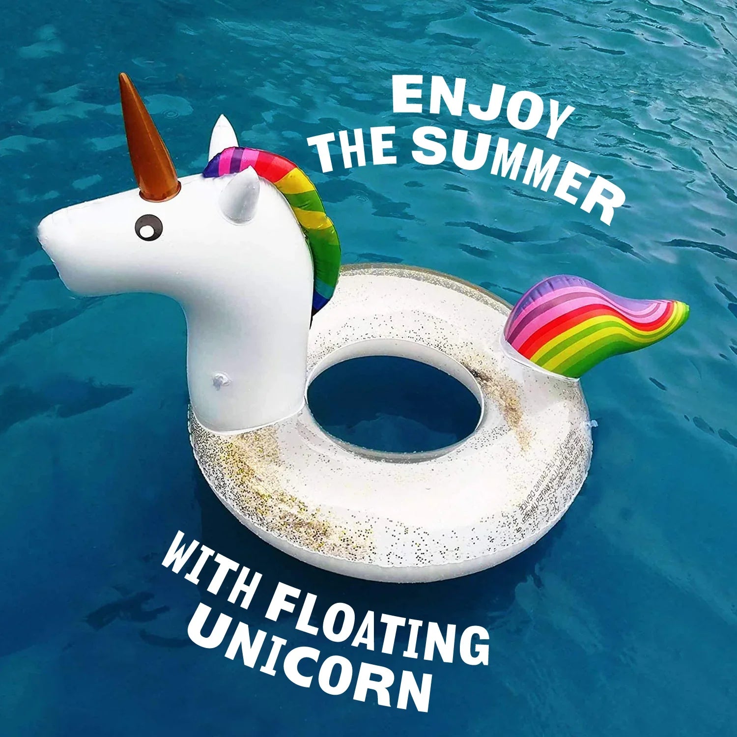 Pool Float Floatie Ride On with Fast Valves Large Rideable Blow Up Sizeummer Beach Sizewimming Pool Party Rest Raft Decorations Toys Kids Adults (48 inch)