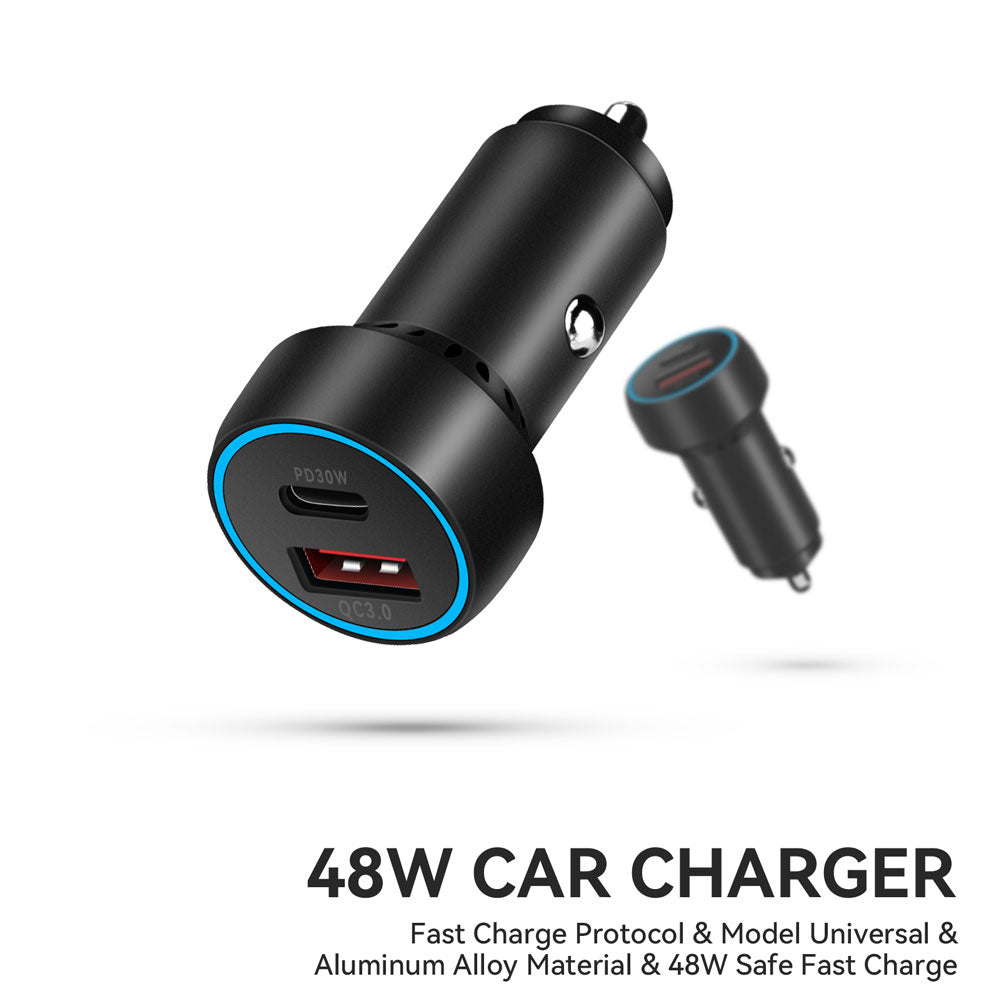 Sizeuper Fast USizeB-C Charging Adapter QC3.0 PD Car Charger for DJI Mini 2/Mini 3 Pro