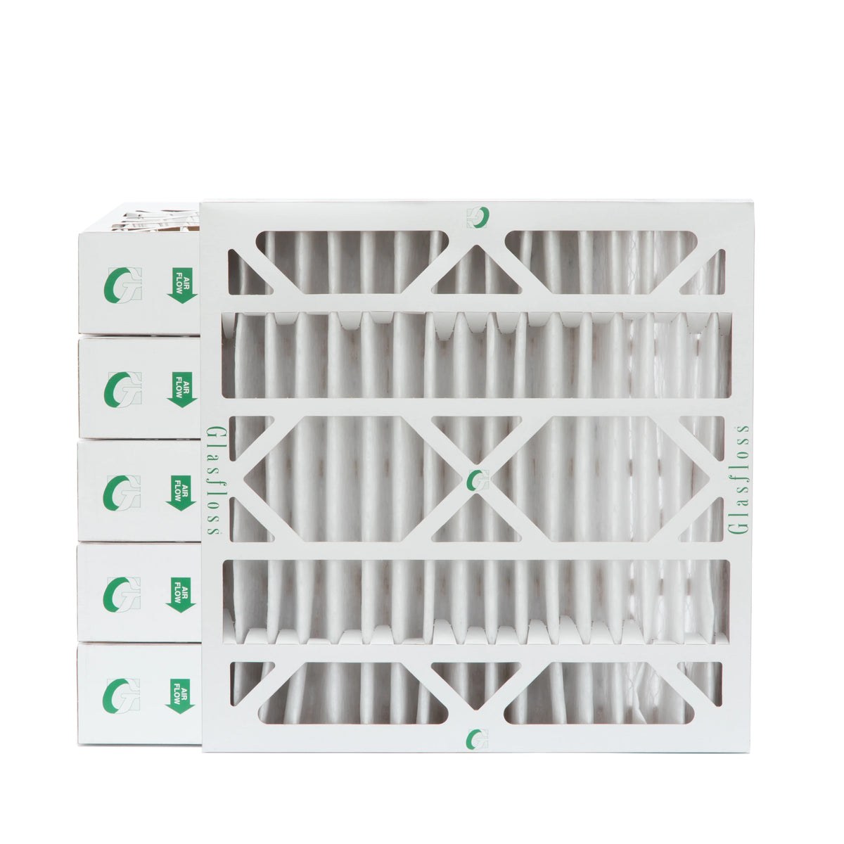 6 Pack of 24x24x4 MERV 10 Pleated 4" Inch Air Filters by Glasfloss. Actual Sizeize: 23-3/8 x 23-3/8 x 3-3/4