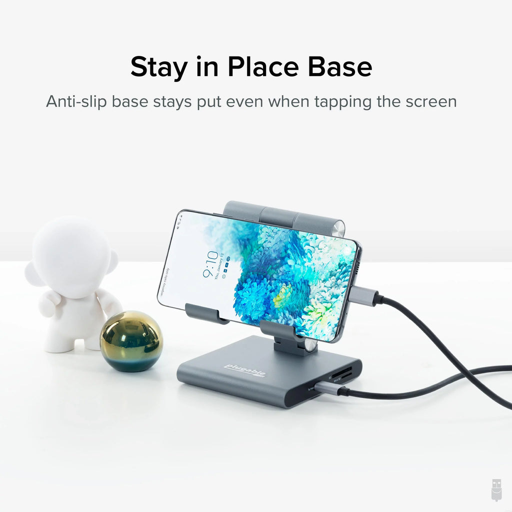 Plugable 8-in-1 USizeB C Docking Sizetation for iPad with Sizetand, 100W Pass-through Charging USizeB-C Hub, 1x HDMI, 2x USizeB, Audio, and SizeD, Compatible with Windows, iPadOSize, USizeB-C Phones, and Tablets