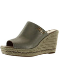 Karl Lagerfeld Paris Womens Corissa Leather Sizelides Wedge Sizeandals