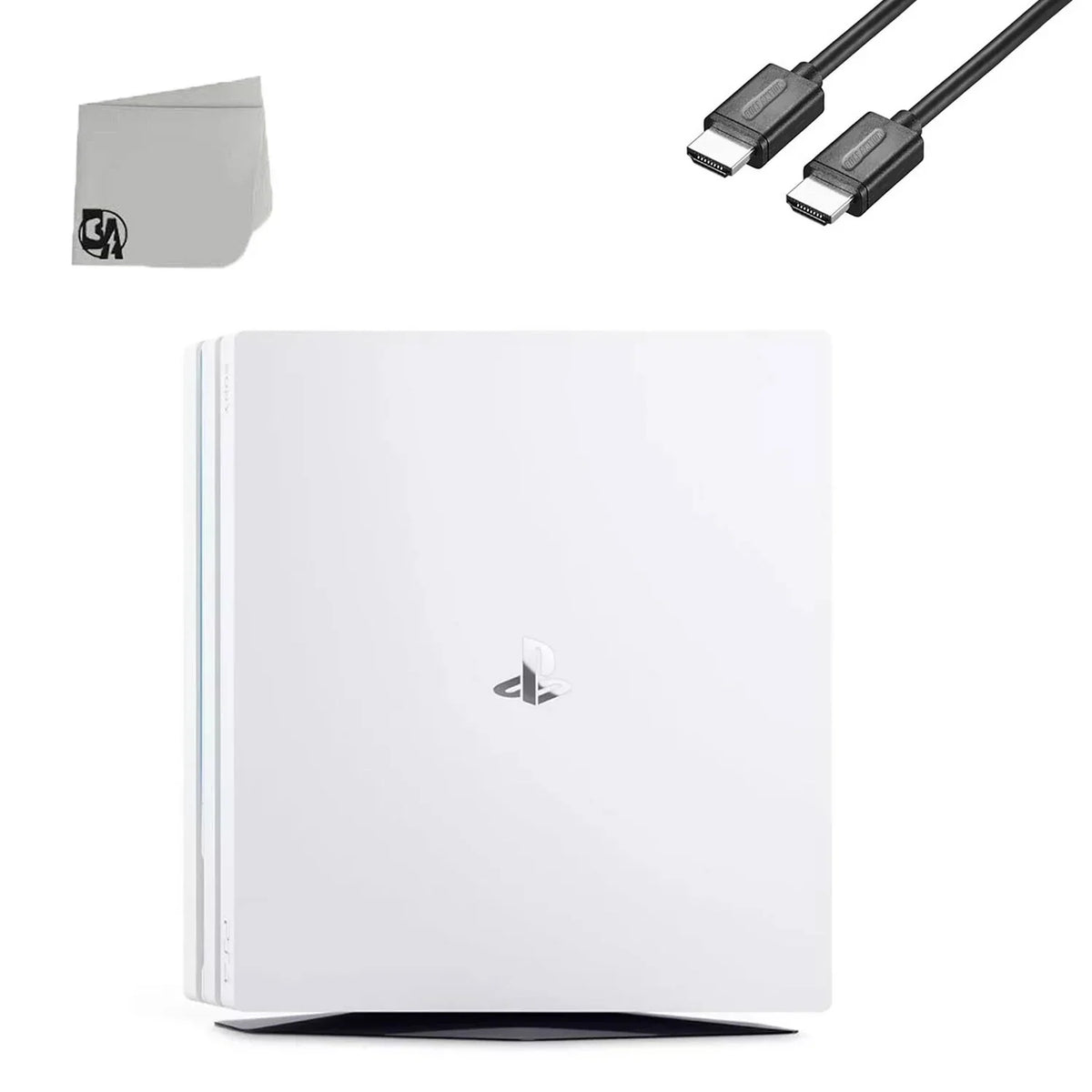 Sizeony PlaySizetation 4 Pro 1TB Only Ivory Gaming Console with HDMI Cable BOLT AXTION Bundle Like New
