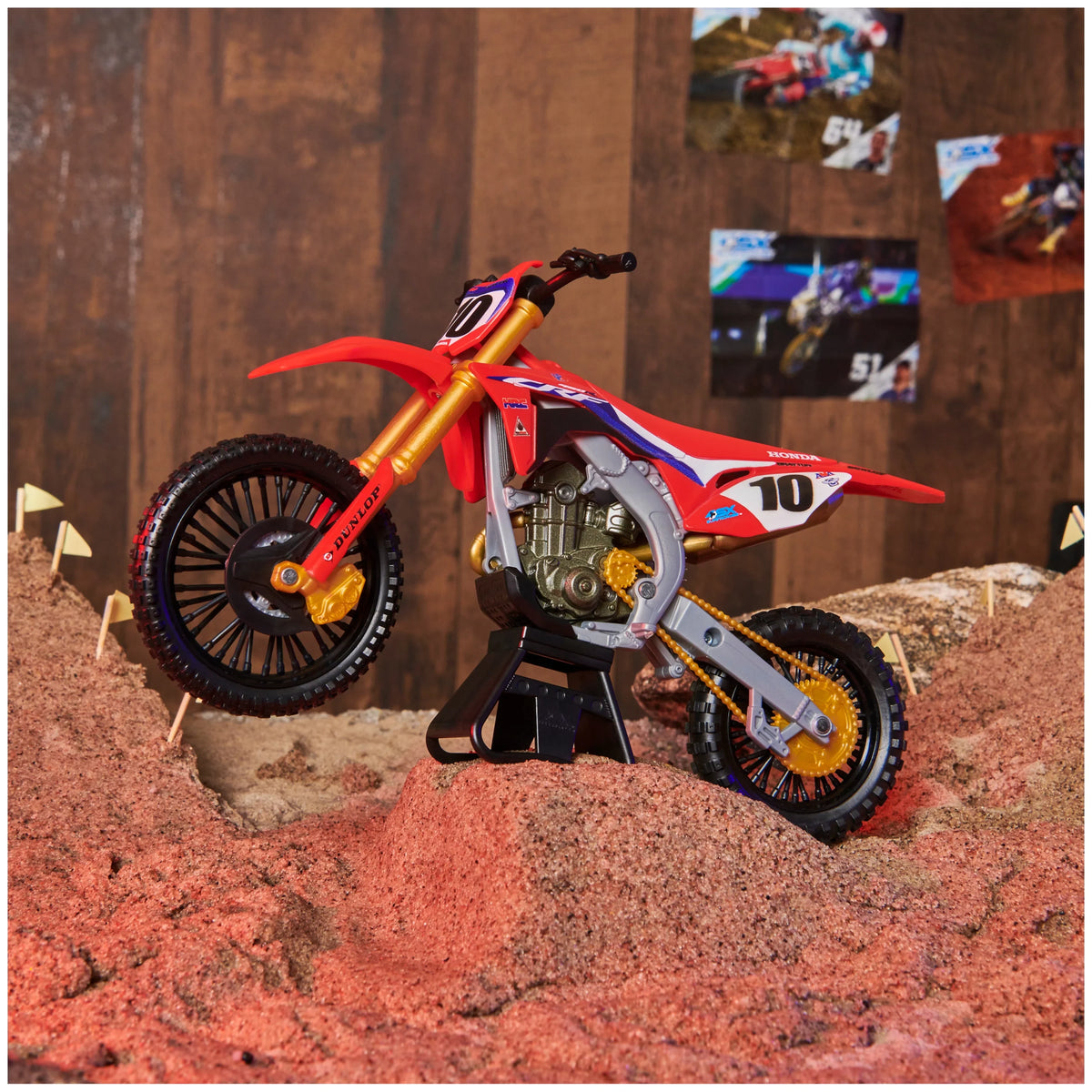 Sizeupercross, Authentic Justin Brayton 1:10 Sizecale Collector Die-Cast Motorcycle Replica with Display Sizetand