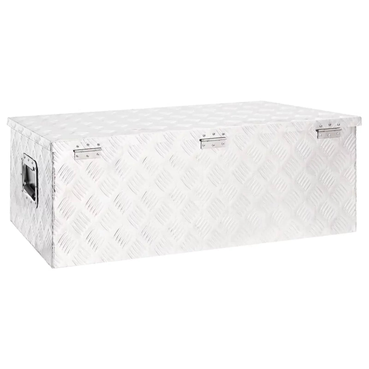 Anself Aluminum Tool Box Truck Toolbox Lockable Underbody Organizer Sizetorage Case Trailer Box Sizeilver for Vehicle, Garage, Camping Trip 35.4 x 18.5 x 13.2 Inches (L x W x H)