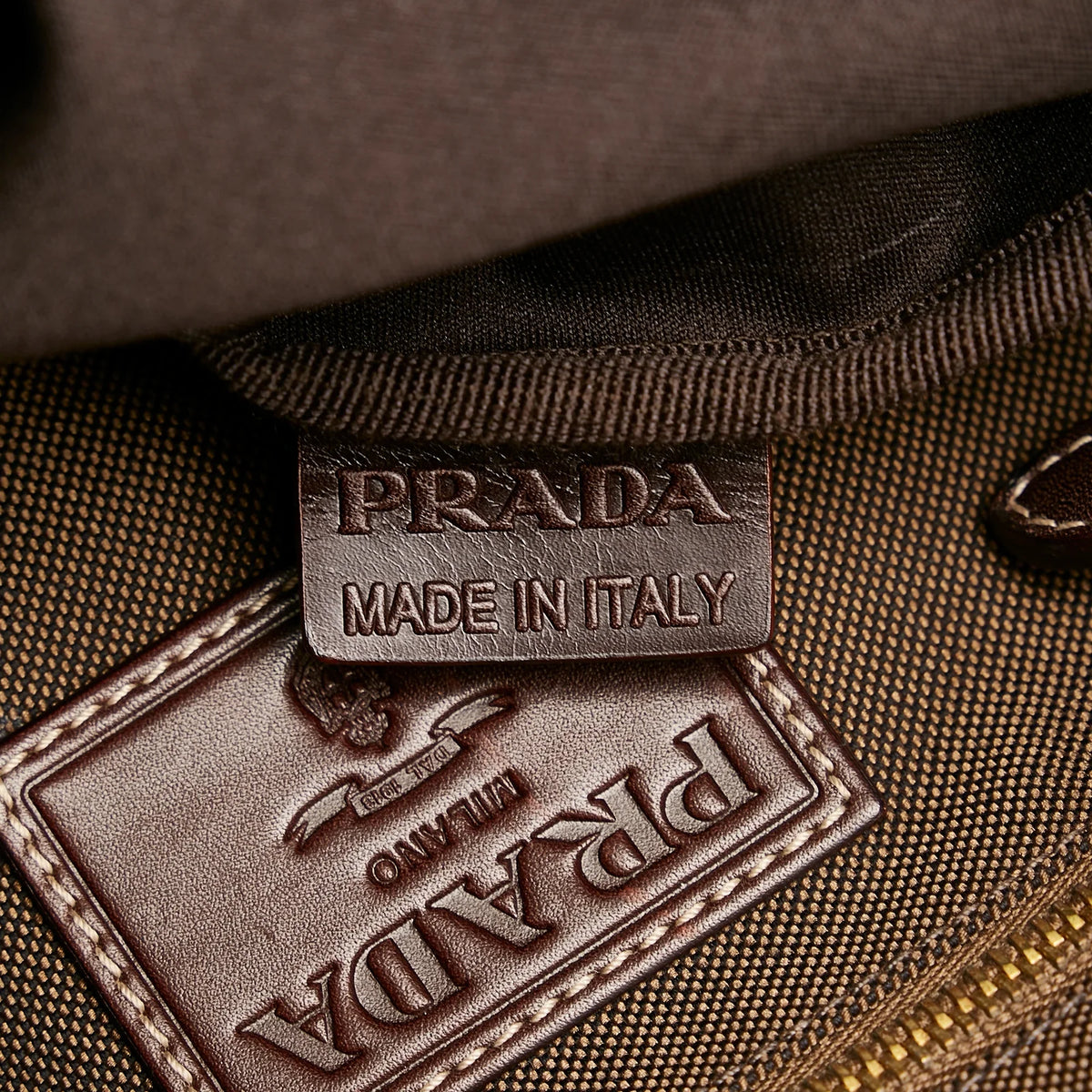 Pre-Owned Authenticated Prada Canapa Logo Crossbody Canvas Fabric Brown Crossbody Bag Unisex (Good)
